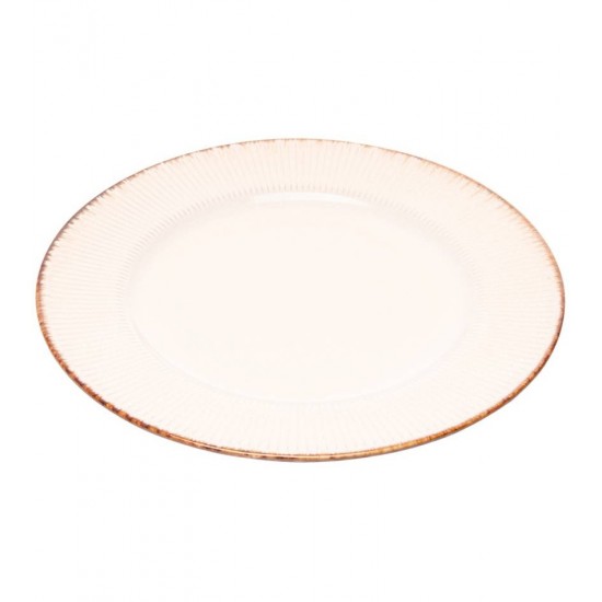 Prato Avulso Raso 27,5cm De Cerâmica Linear Bege